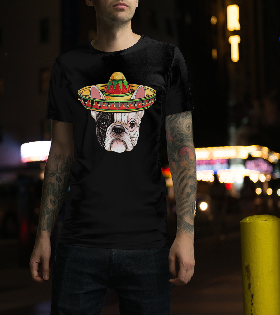 Cinco De Mayo French Bulldog Sombrero T-Shirt