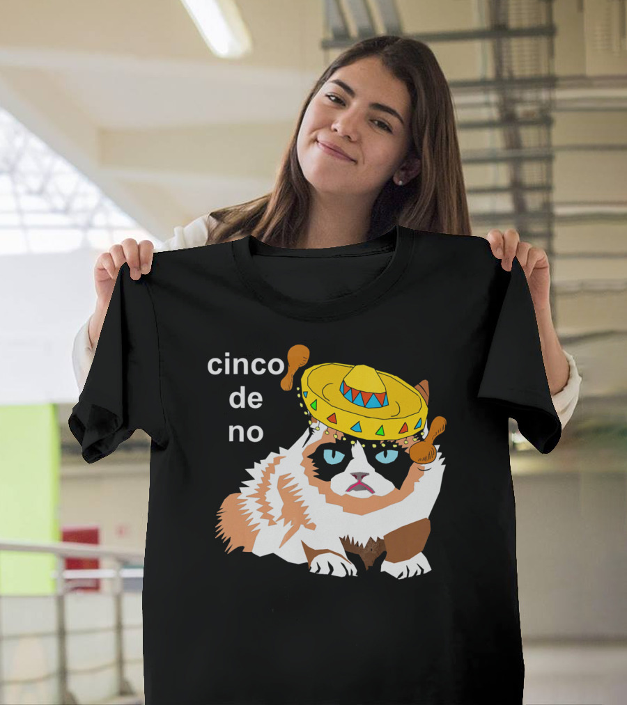 Cinco De No Angry Cat Sombrero Humor T-Shirt