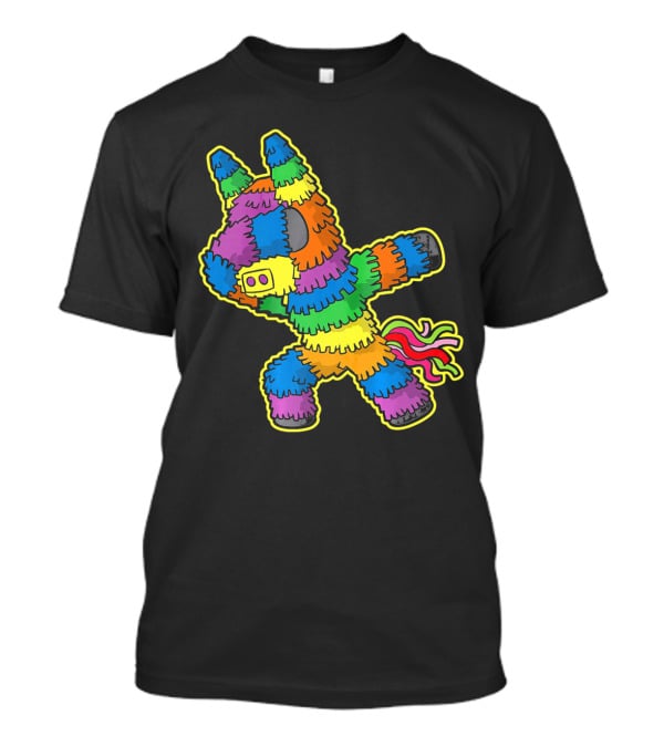 Dabbing Pinata Rainbow Colors Cinco De Mayo Kids Fun T-Shirt