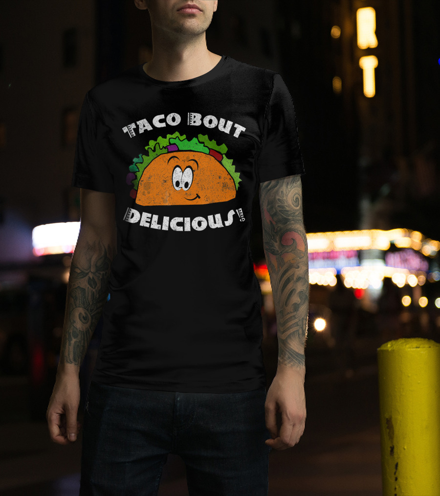 Taco Bout Delicious Taco Tuesday Cinco Smiling Taco T-Shirt