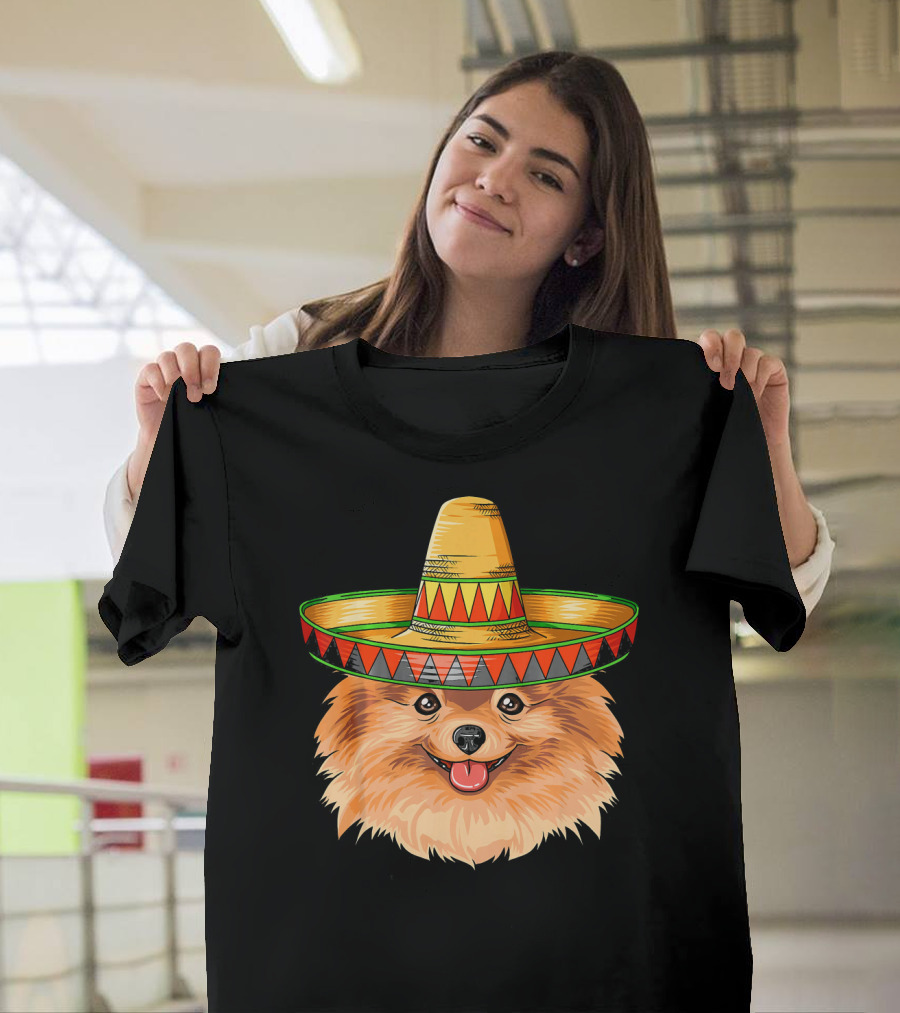 Pomeranian Cinco De Mayo Mexican Sombrero T-Shirt