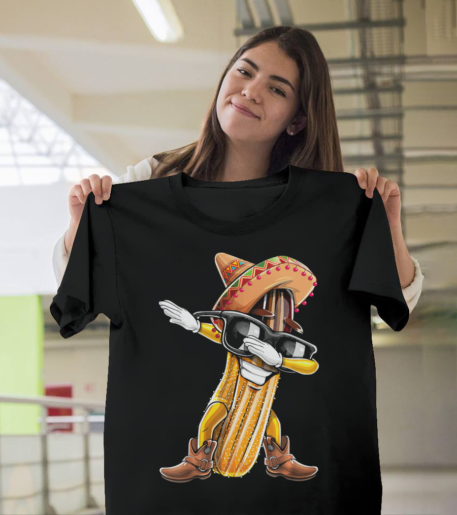 Dabbing Churro Sombrero Cinco De Mayo Party T-Shirt
