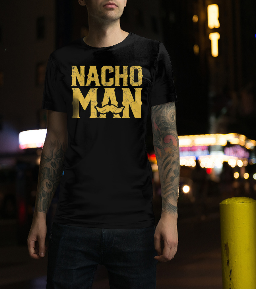 NACHO MAN Funny Cinco De Mayo Comic Style Mustache T-Shirt