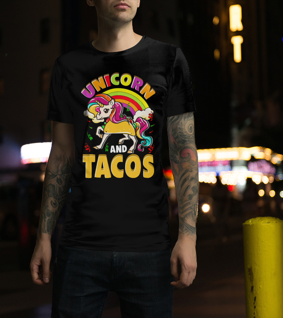 Unicorn And Tacos Rainbow T-Shirt