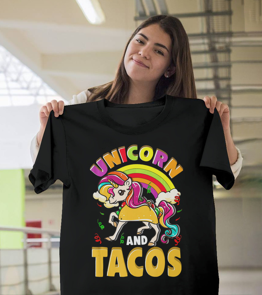 Unicorn And Tacos Rainbow T-Shirt