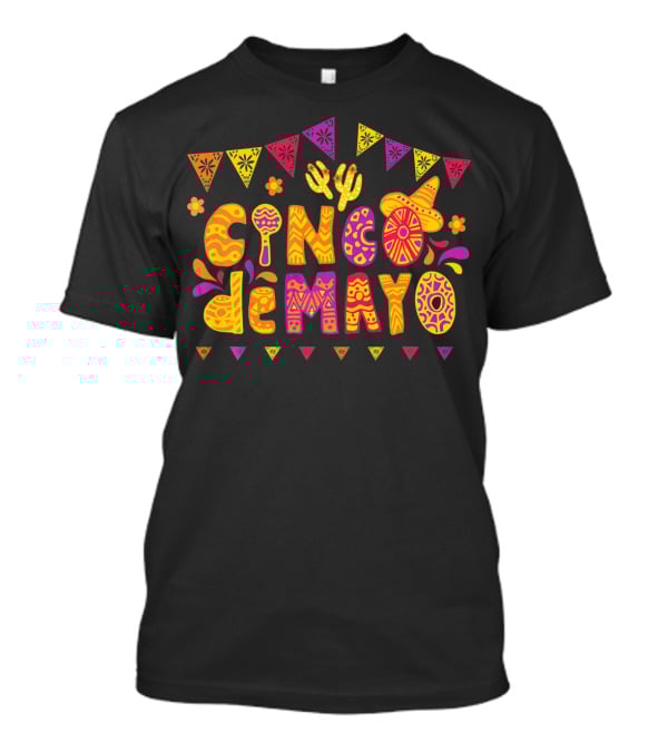 Cinco De Mayo Fiesta Celebration With Cactus And Sombrero T-Shirt