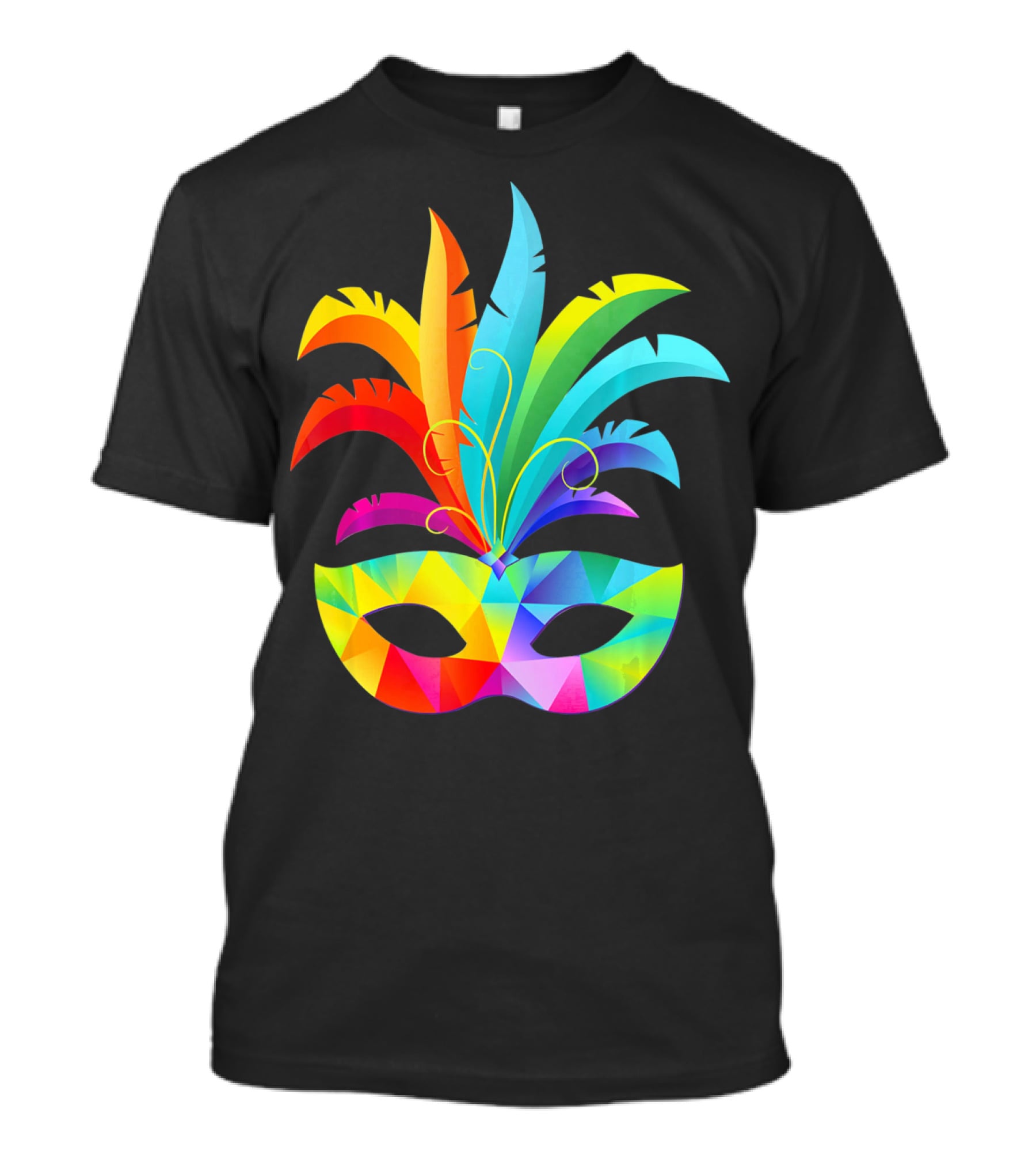 Colorful Carnival Mask Carnaval Rio De Janeiro Feathered Festival T-Shirt
