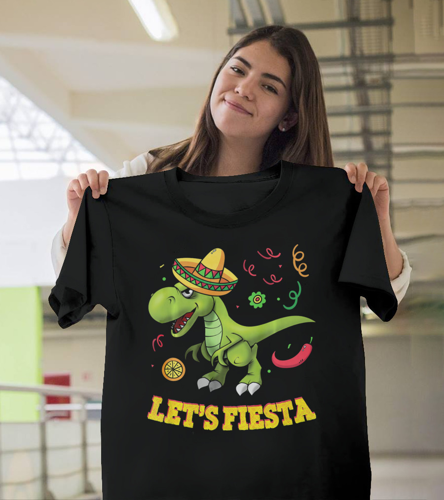 Let's Fiesta T Rex Cinco De Mayo Tyrannosaurus Sombrero T-Shirt