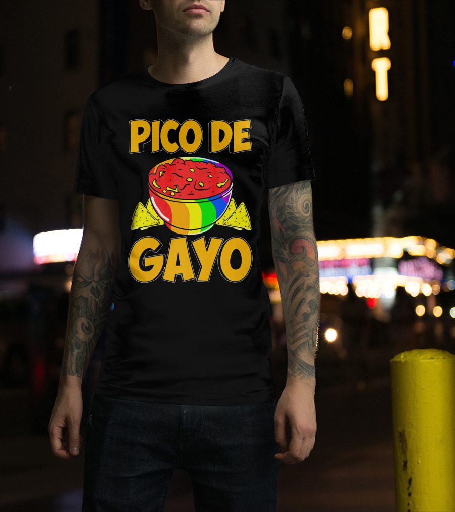 Pico De Gayo Cinco De Mayo Rainbow Salsa Bowl And Tortilla Chips T-Shirt