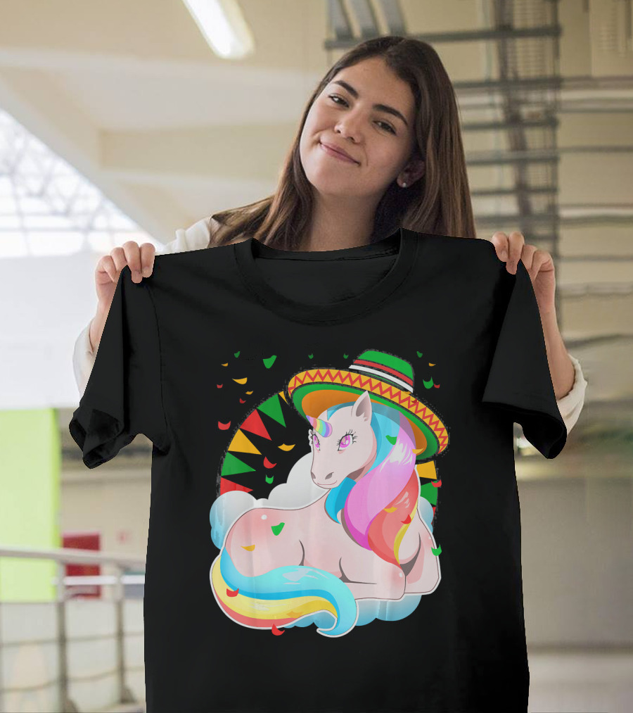 Cinco de Mayo Magical Unicorn Sombrero T-Shirt
