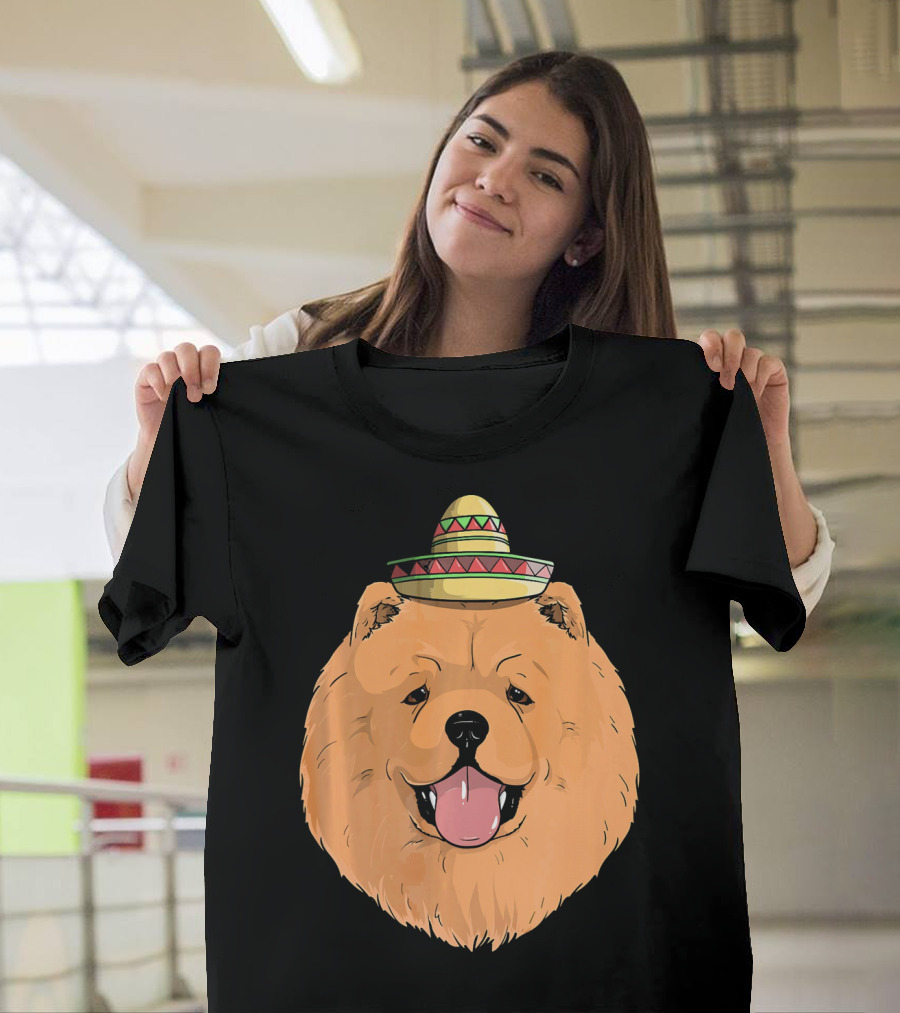 Chow Chow Dog Sombrero Fiesta Cinco De Mayo T-Shirt
