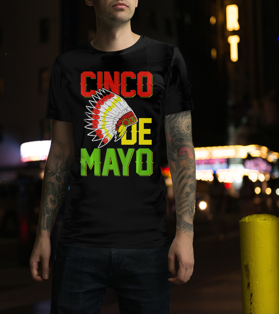 CINCO DE MAYO Native American Headdress T-Shirt