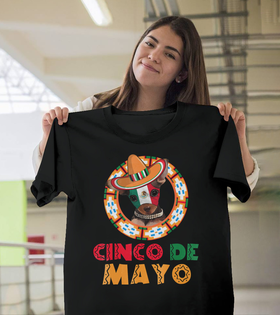 Cinco De Mayo Dog Chihuahua Mexican Sombrero T-Shirt
