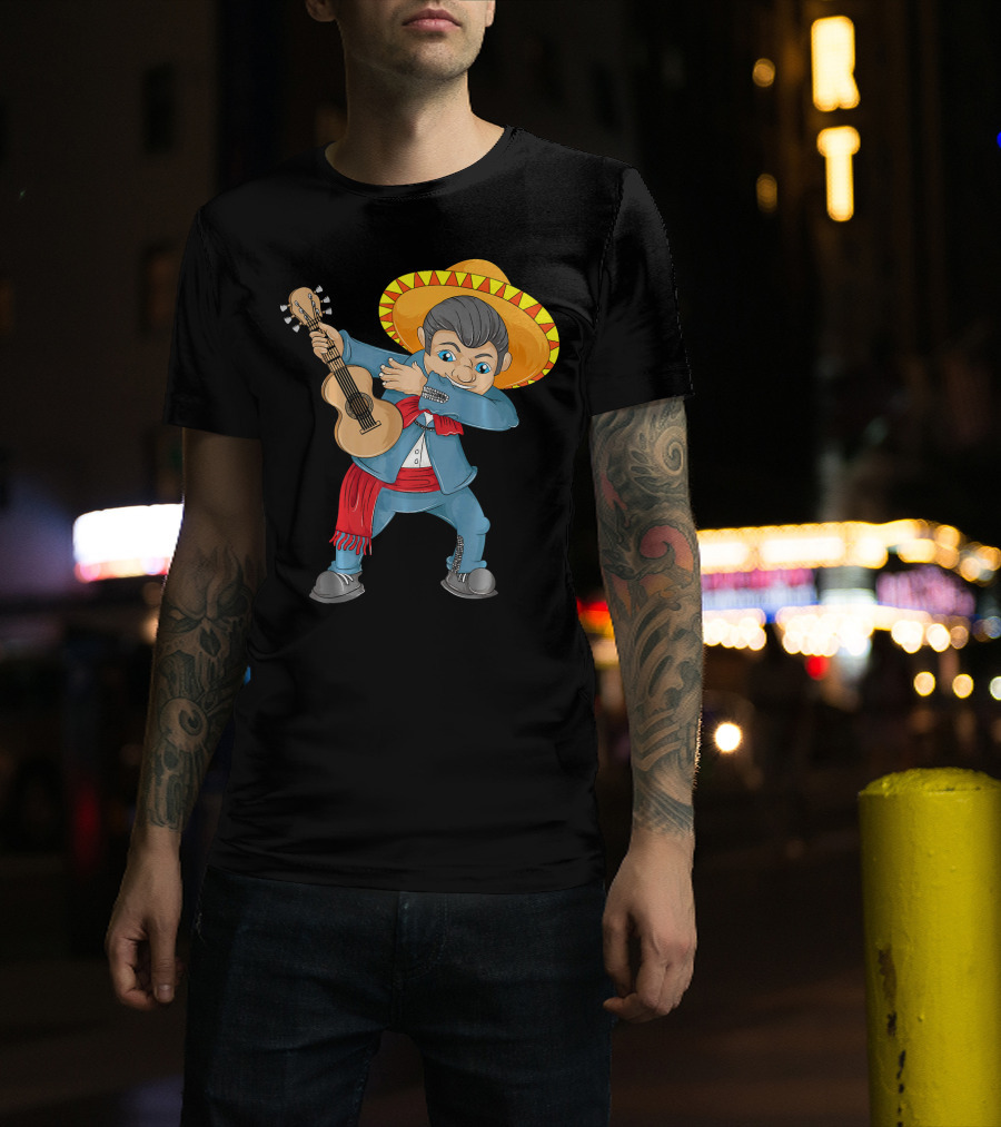 Mariachi Guitar Dabbing Cinco De Mayo T-Shirt