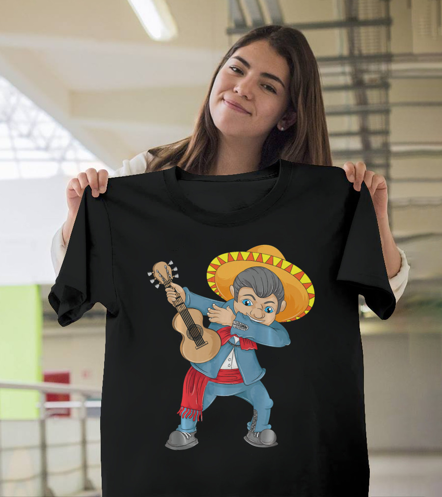 Mariachi Guitar Dabbing Cinco De Mayo T-Shirt