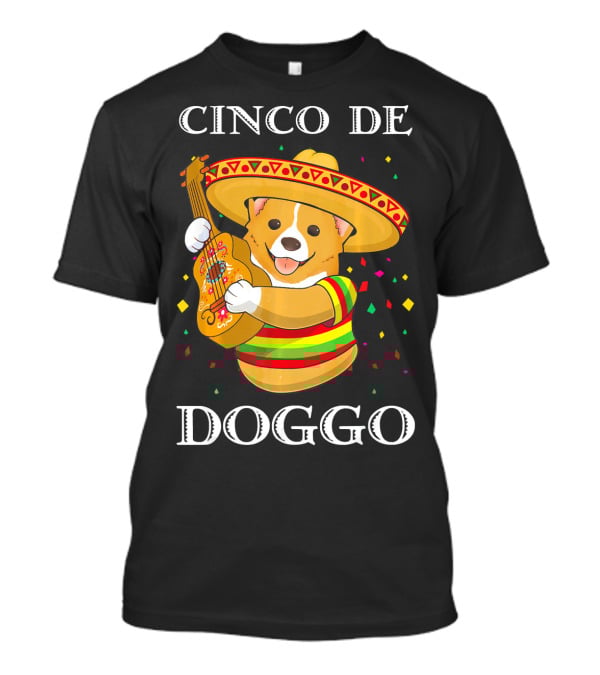 Cinco De Doggo Funny Corgi Guitar Fiesta T-Shirt