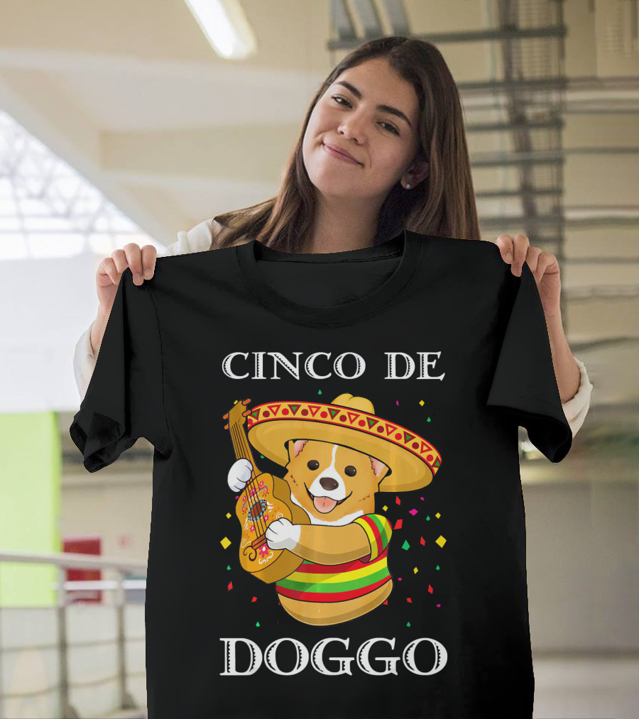 Cinco de Doggo Funny Corgi Guitar Fiesta T-Shirt