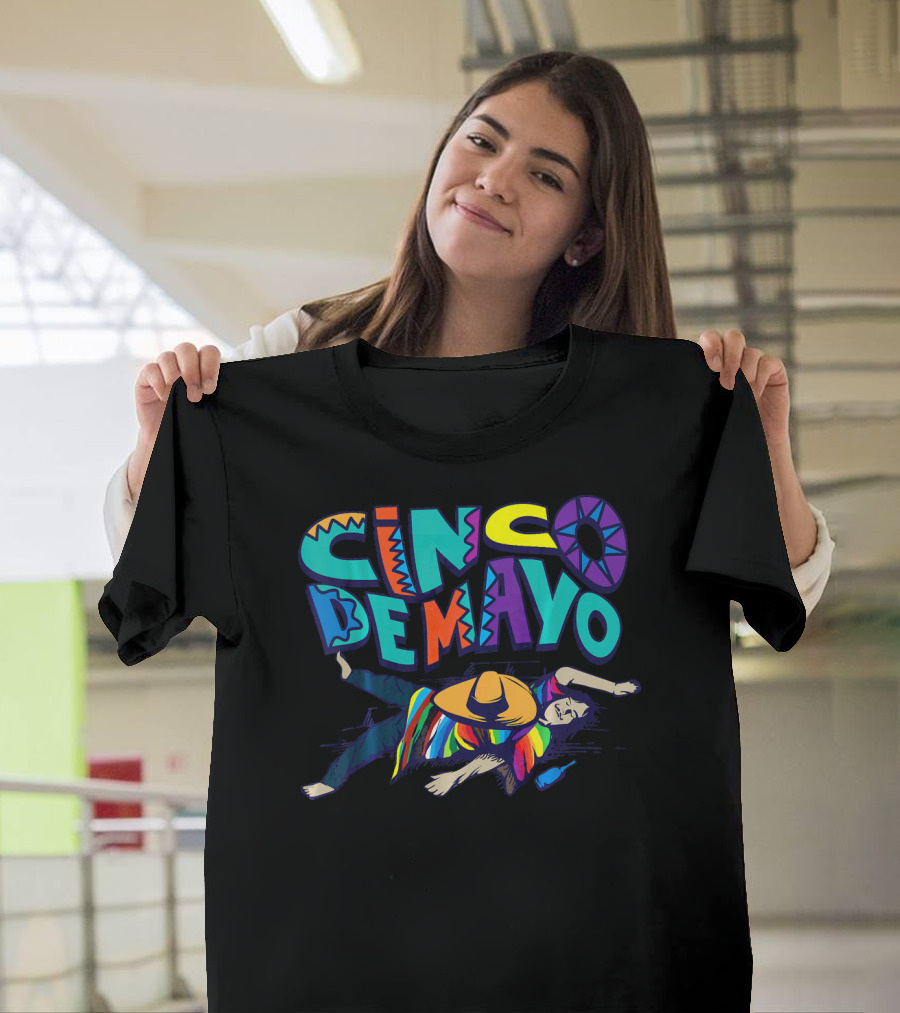 Cinco De Mayo Vibrant Celebration With Sombrero And Serape Decor T-Shirt
