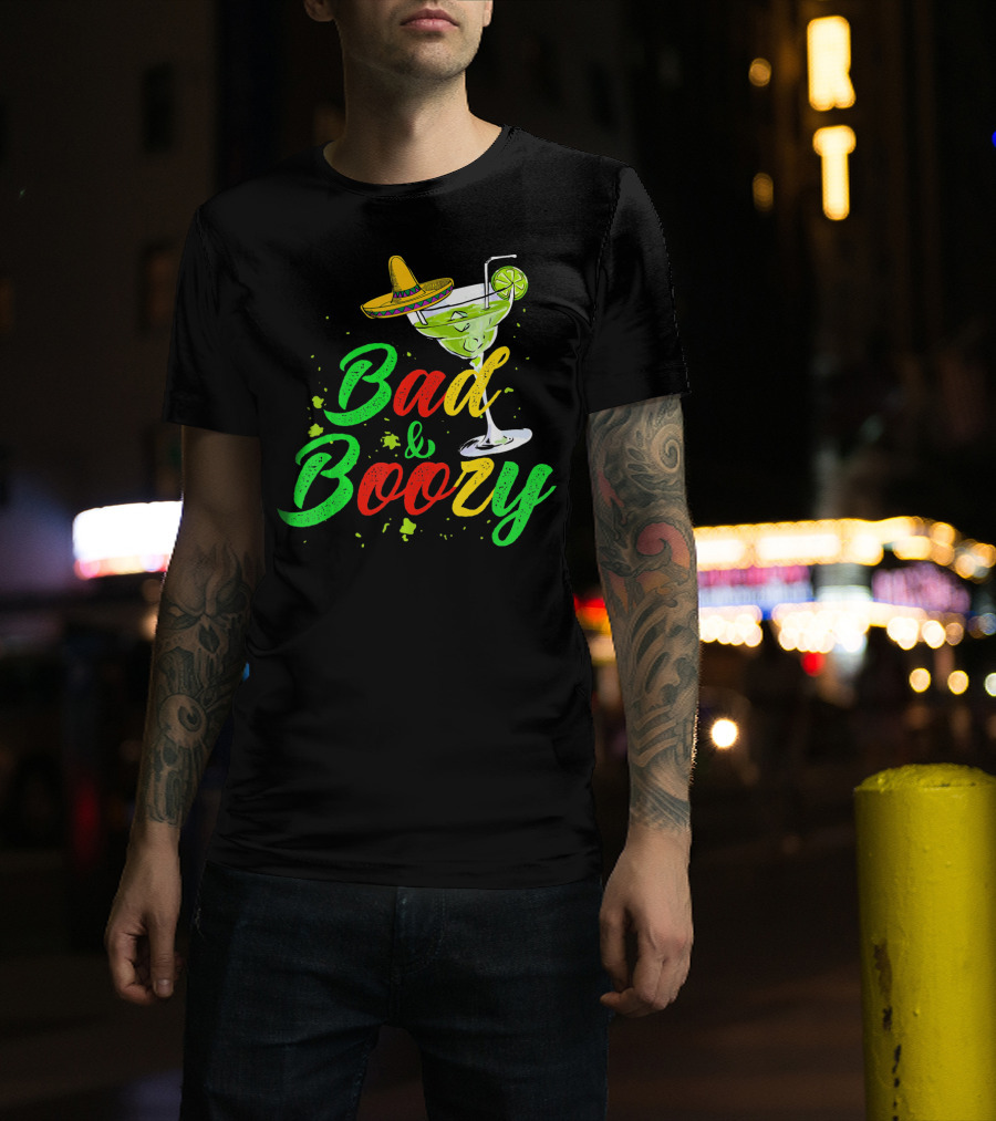 Cinco De Mayo Bad And Boozy Sombrero Margarita Lime Drink T-Shirt