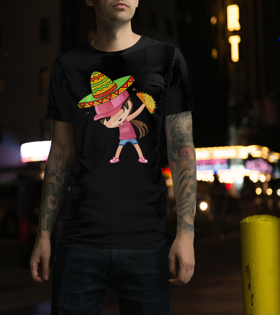 Funny Girl Dab Taco Sombrero Cinco De Mayo T-Shirt