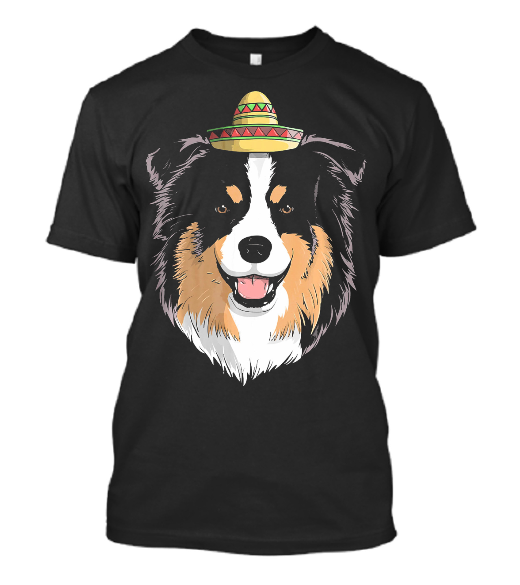 Australian Shepherd Dog Sombrero Cinco Celebration Hat T-Shirt