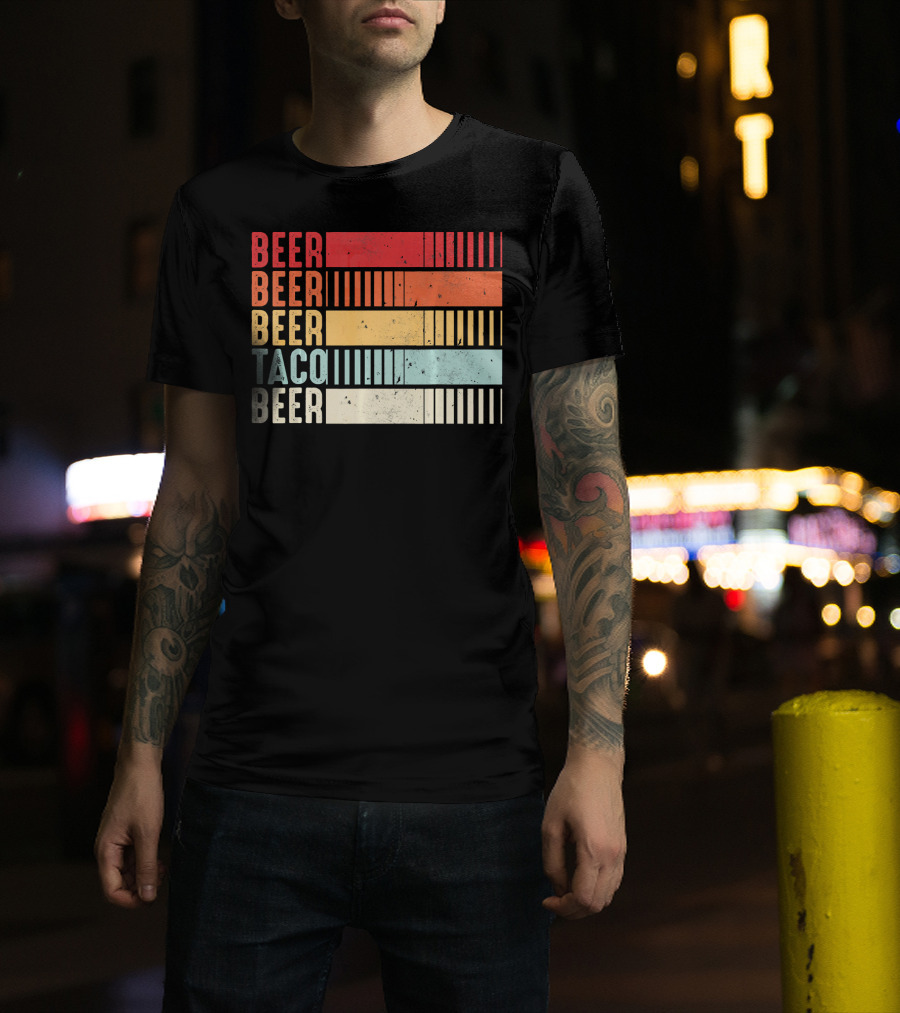 Beer Beer Beer Taco Beer Funny Mexican Cinco T-Shirt