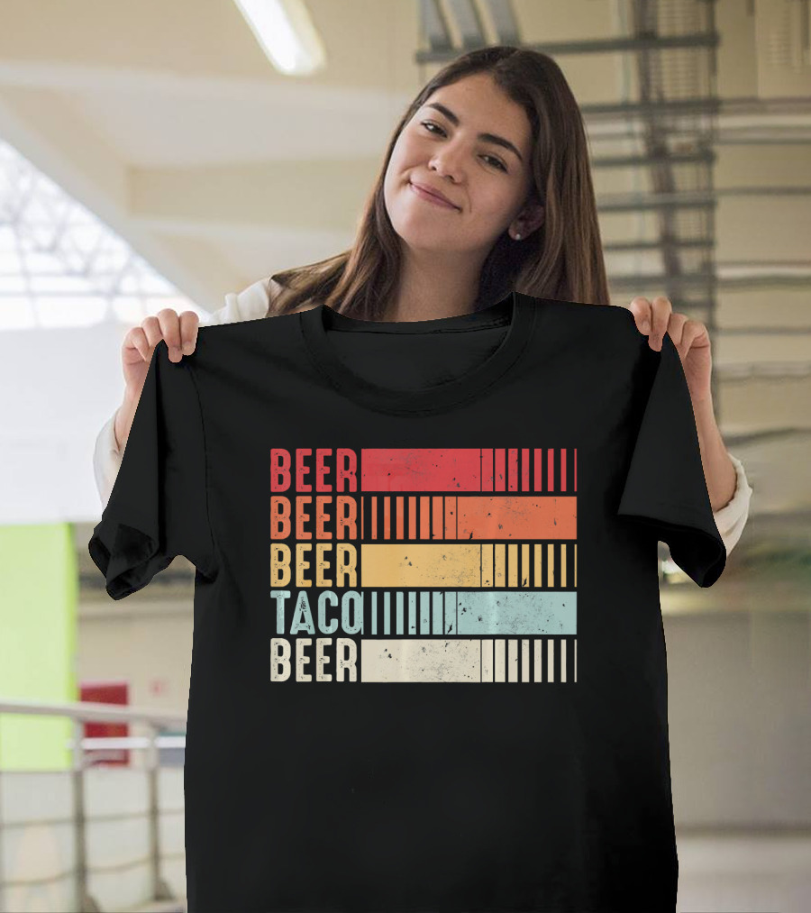 Beer Beer Beer Taco Beer Funny Mexican Cinco T-Shirt