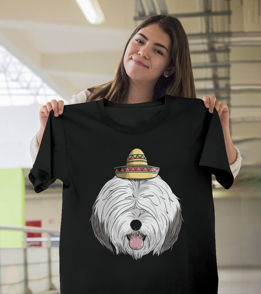 Old English Sheepdog Sombrero Cinco De Mayo Fiesta T-Shirt