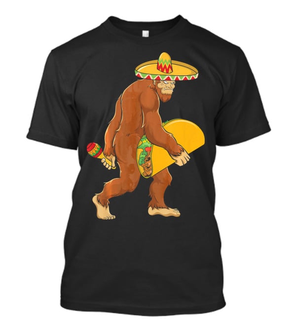 Bigfoot Taco Boys Cinco De Mayo Sombrero Maracas Fiesta T-Shirt