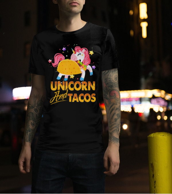 Unicorn And Tacos Colorful Cinco De Mayo Fun T-Shirt