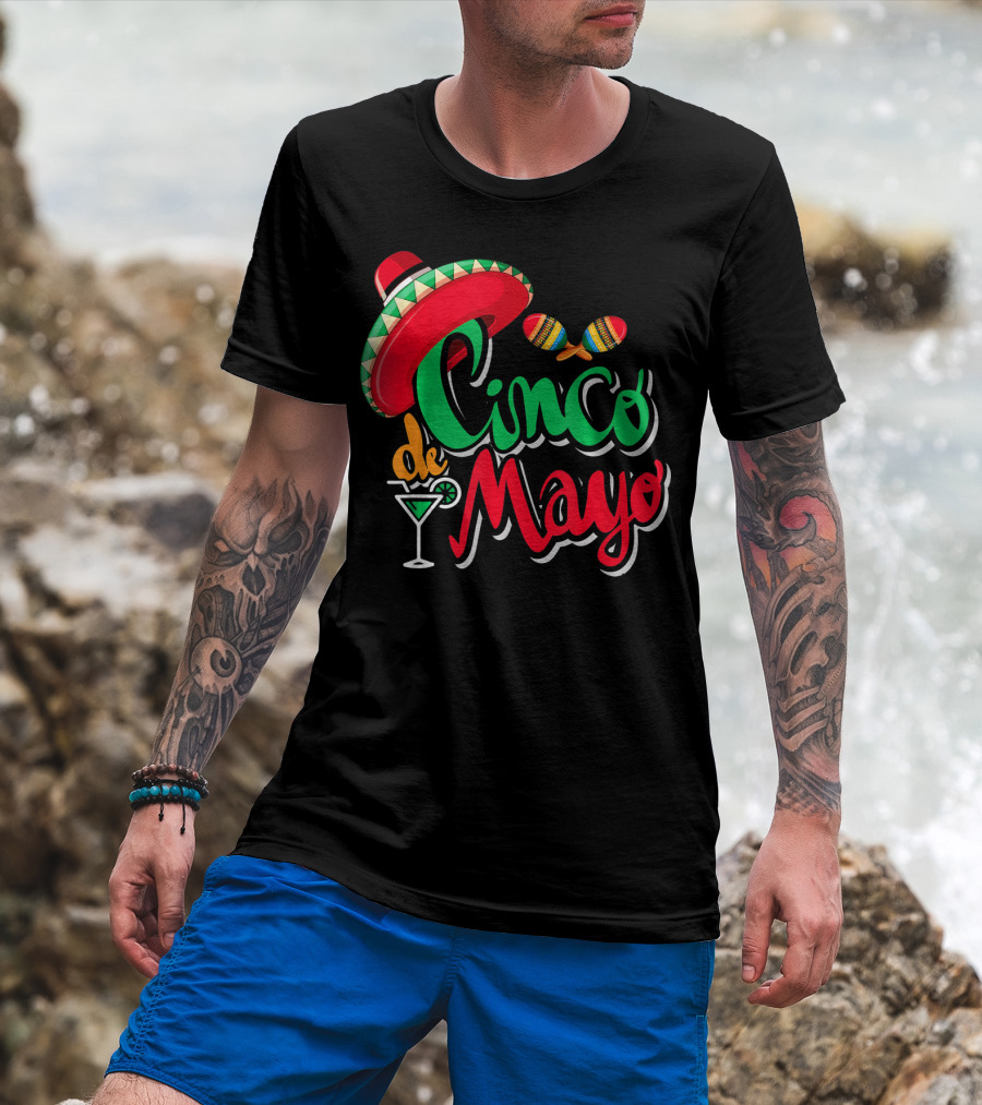 Cinco De Mayo Mexican Sombrero Maracas Drink May 5th Dr T-Shirt