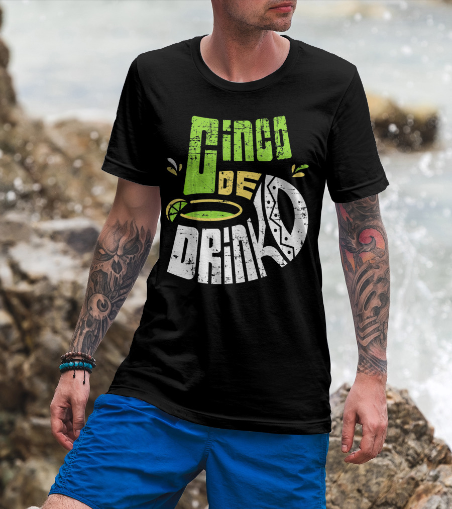 Cinco De Mayo Fiesta Cinco De Drinko Lime And Tequila T-Shirt