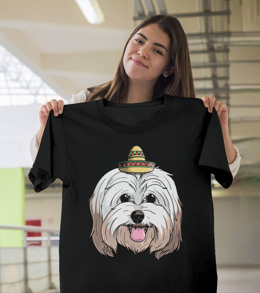 Havanese Dog Sombrero Fiesta Cinco De Mayo T-Shirt