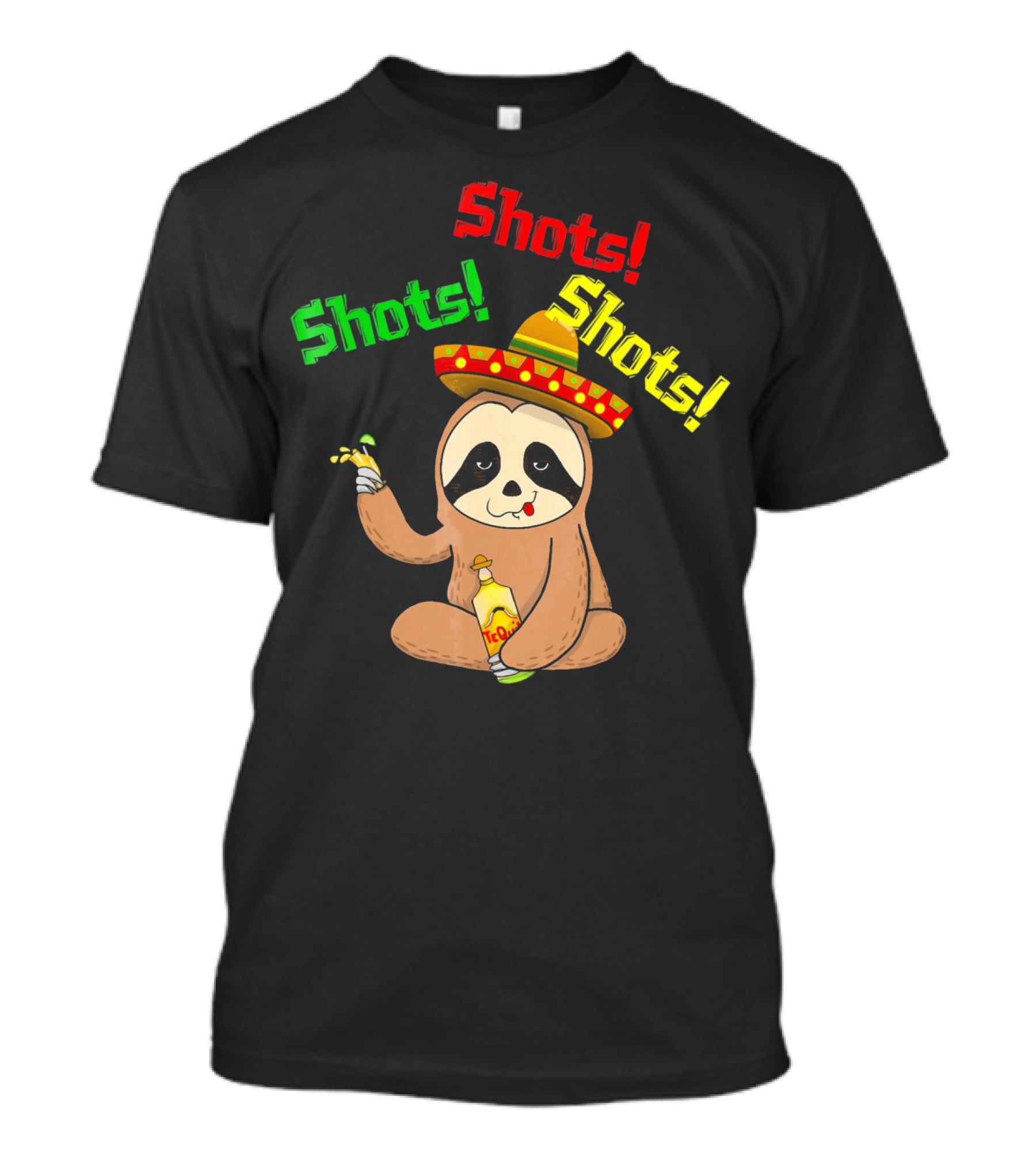 Cinco De Mayo Sloth Shots Tequila Sombrero T-Shirt