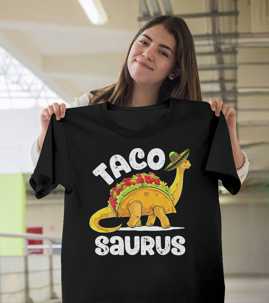Tacosaurus Taco Dinosaur Rex Funny Sombrero T-Shirt