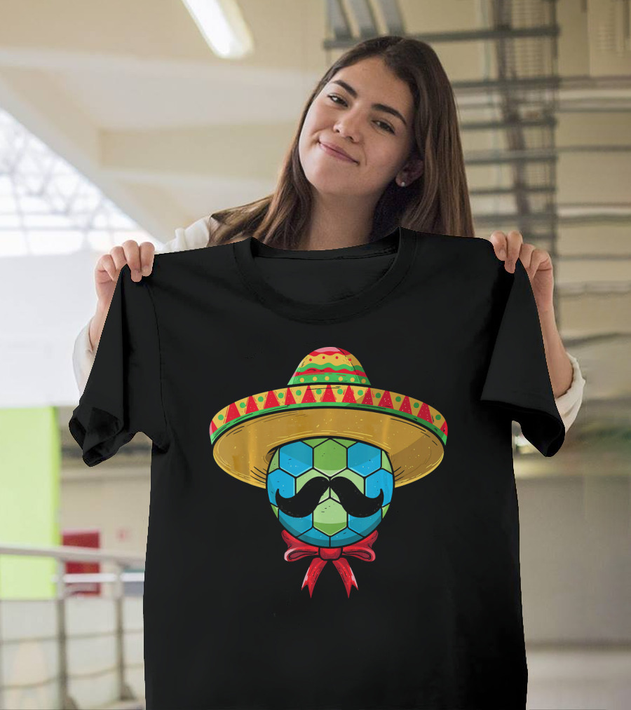 Cinco De Mayo Mexican Sombrero Mustache Handball T-Shirt