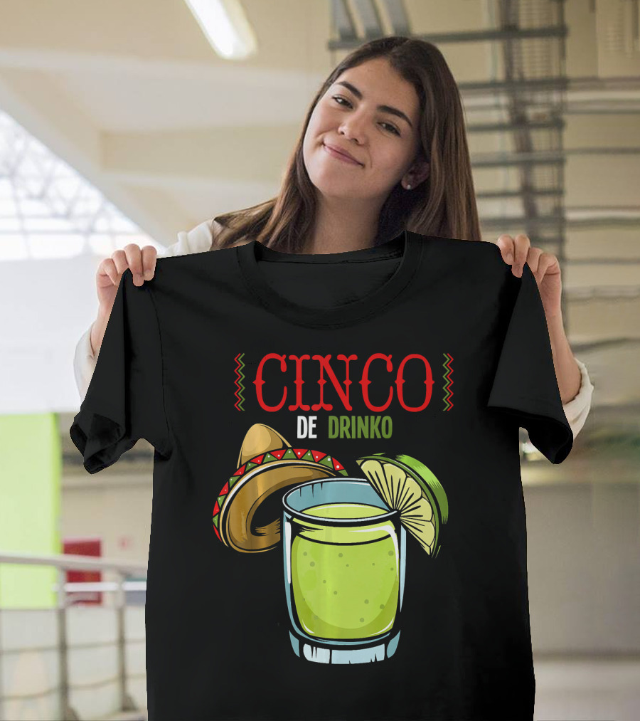 Cinco De Drinko Sombrero Lime Margarita Iconic Cinco De Mayo T-Shirt