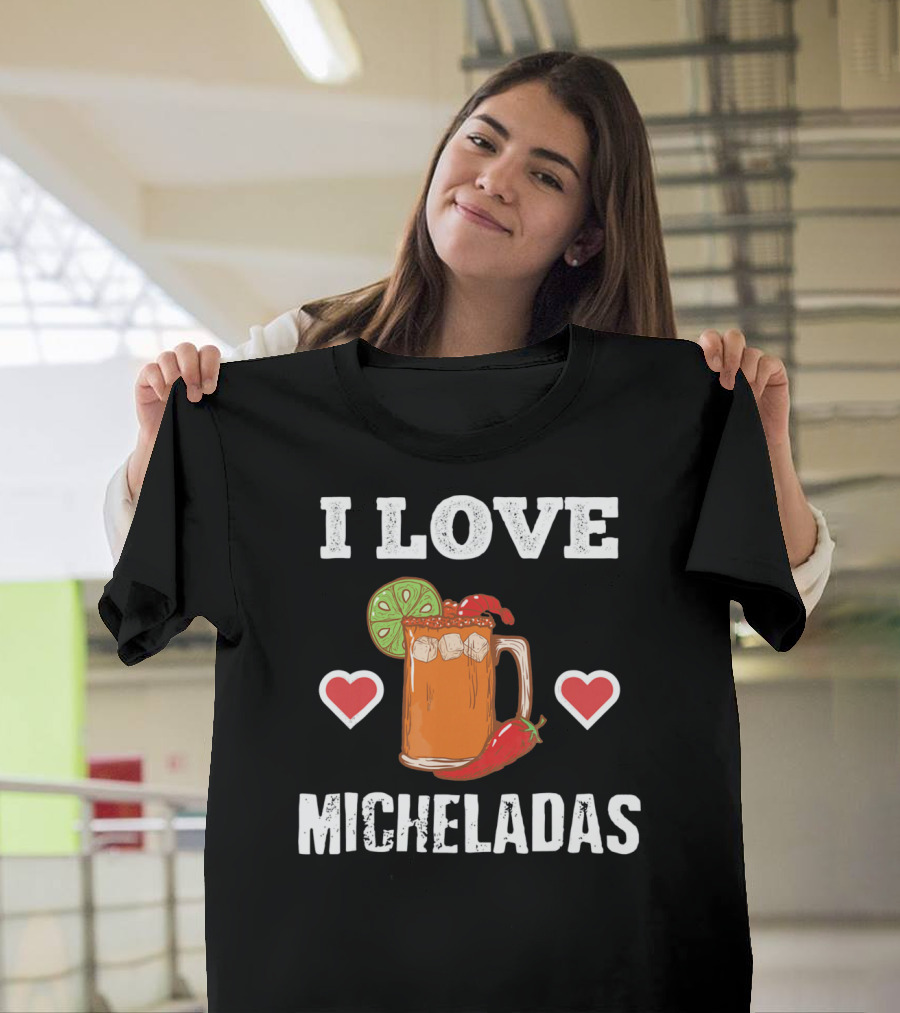 Cinco De Mayo I Love Micheladas Hearts Lime Pepper T-Shirt