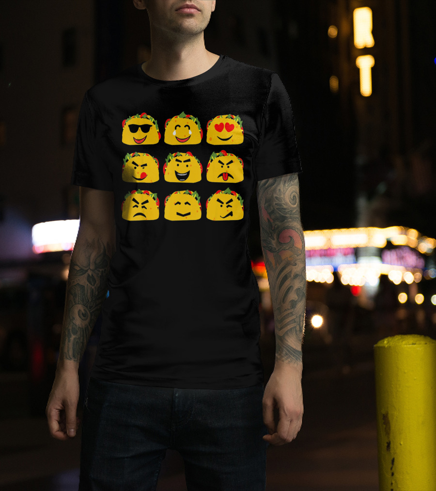 Cinco De Mayo Taco Emoji Faces Mexican Fun T-Shirt