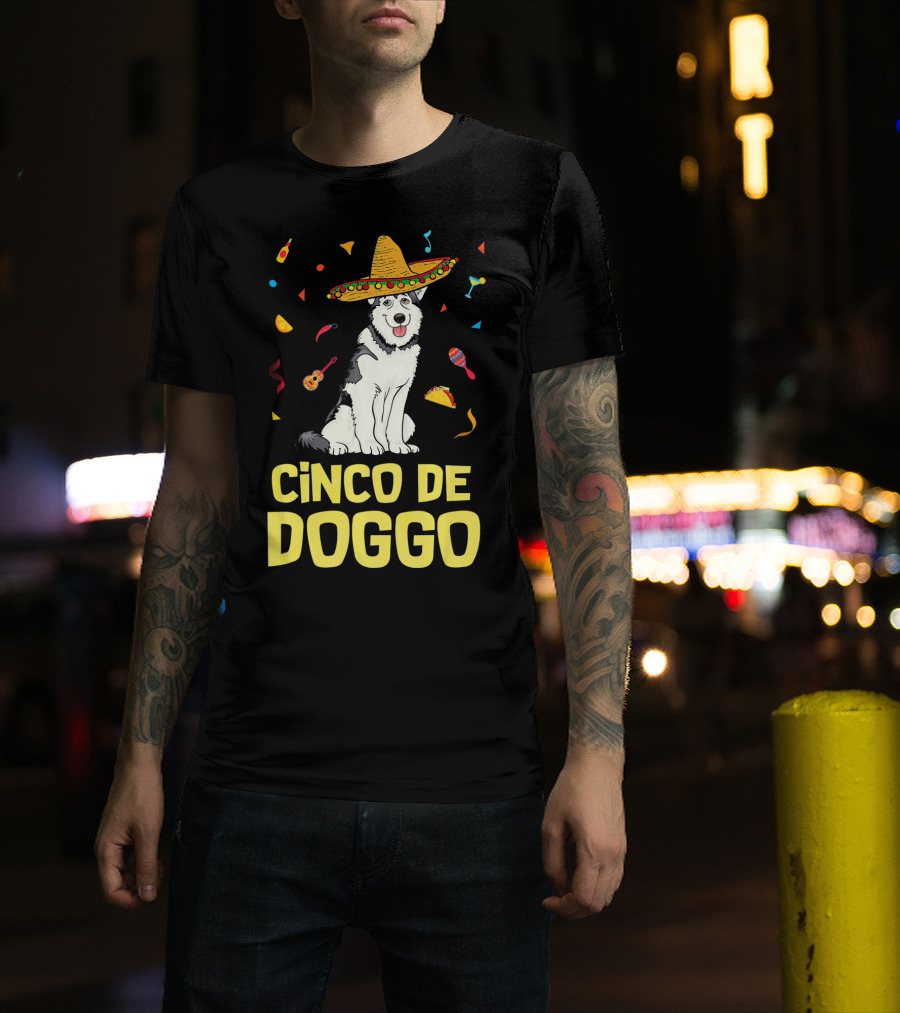 Cinco De Doggo Funny Taco Sombrero Husky T-Shirt