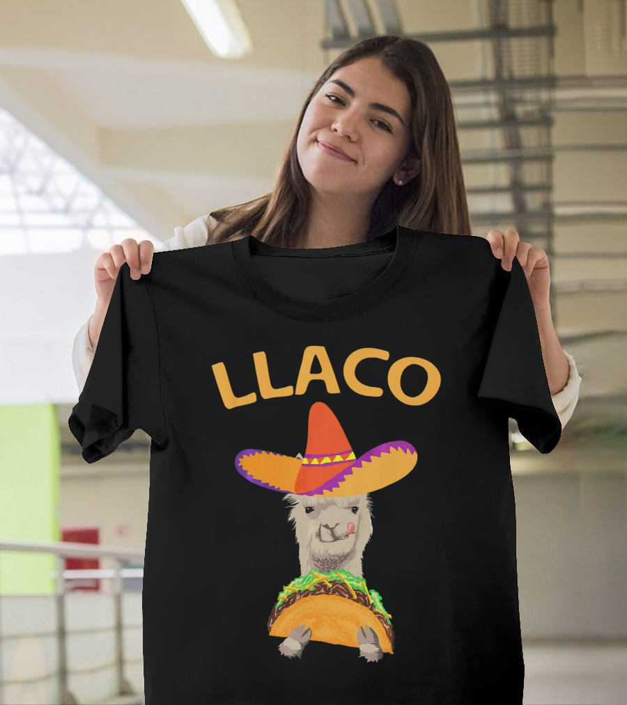 LLACO Llama Taco Sombrero Funny Cinco de Mayo T-Shirt