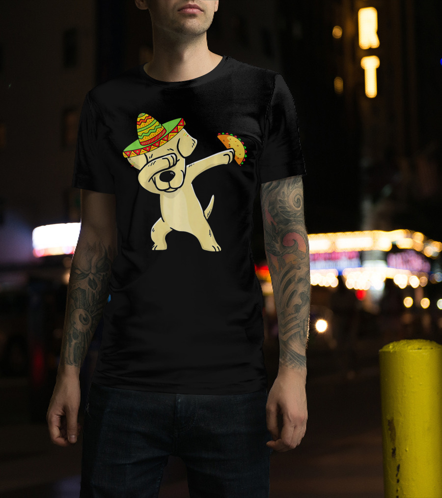 Labrador Retriever Dabbing With Taco And Sombrero T-Shirt