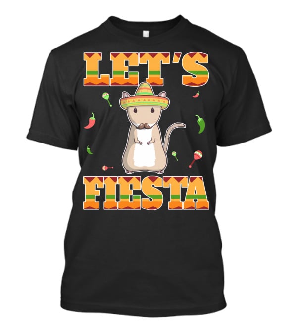 Let's Fiesta Gerbil Sombrero Peppers Maracas Mexican Cinco De Mayo T-Shirt