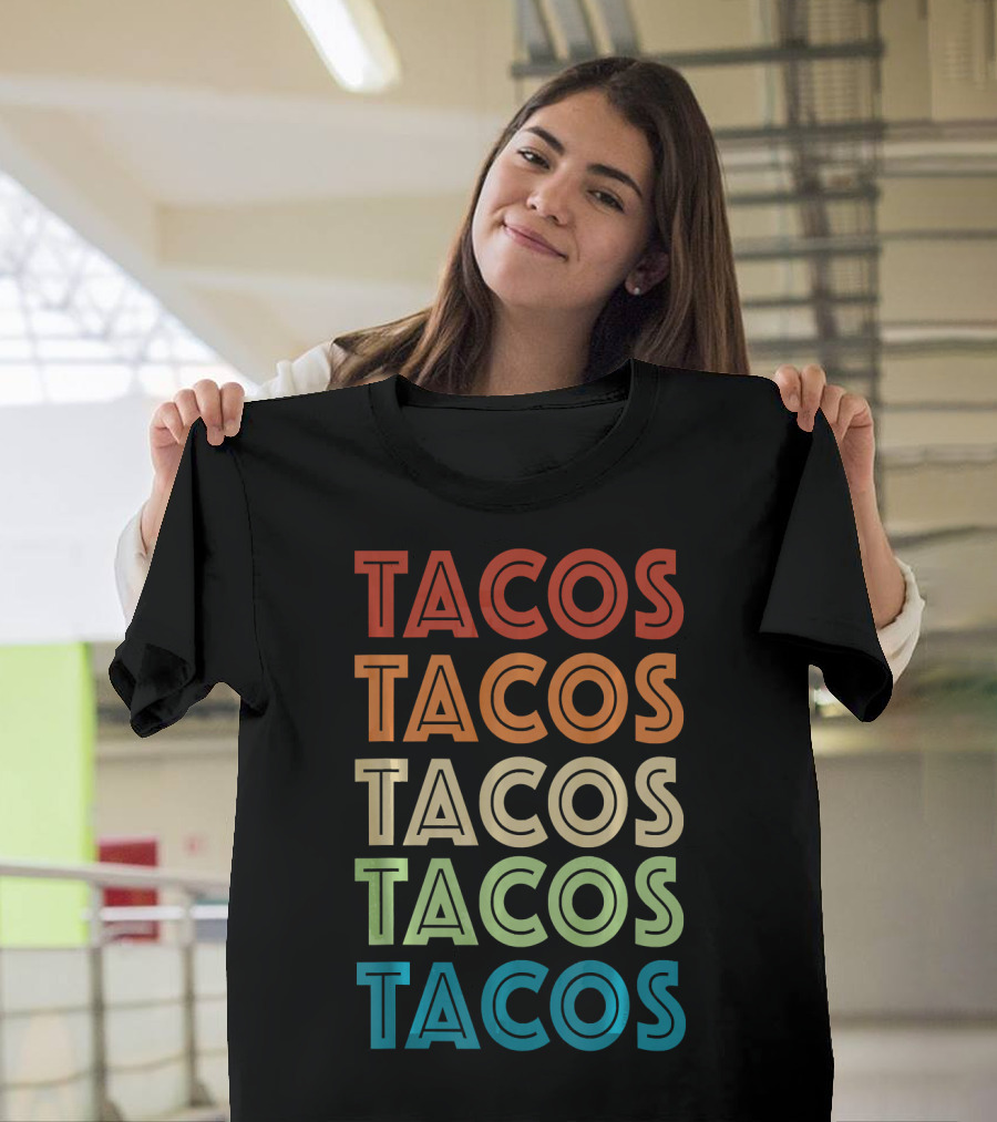 Cinco De Mayo Vintage Tacos Retro Typography T-Shirt