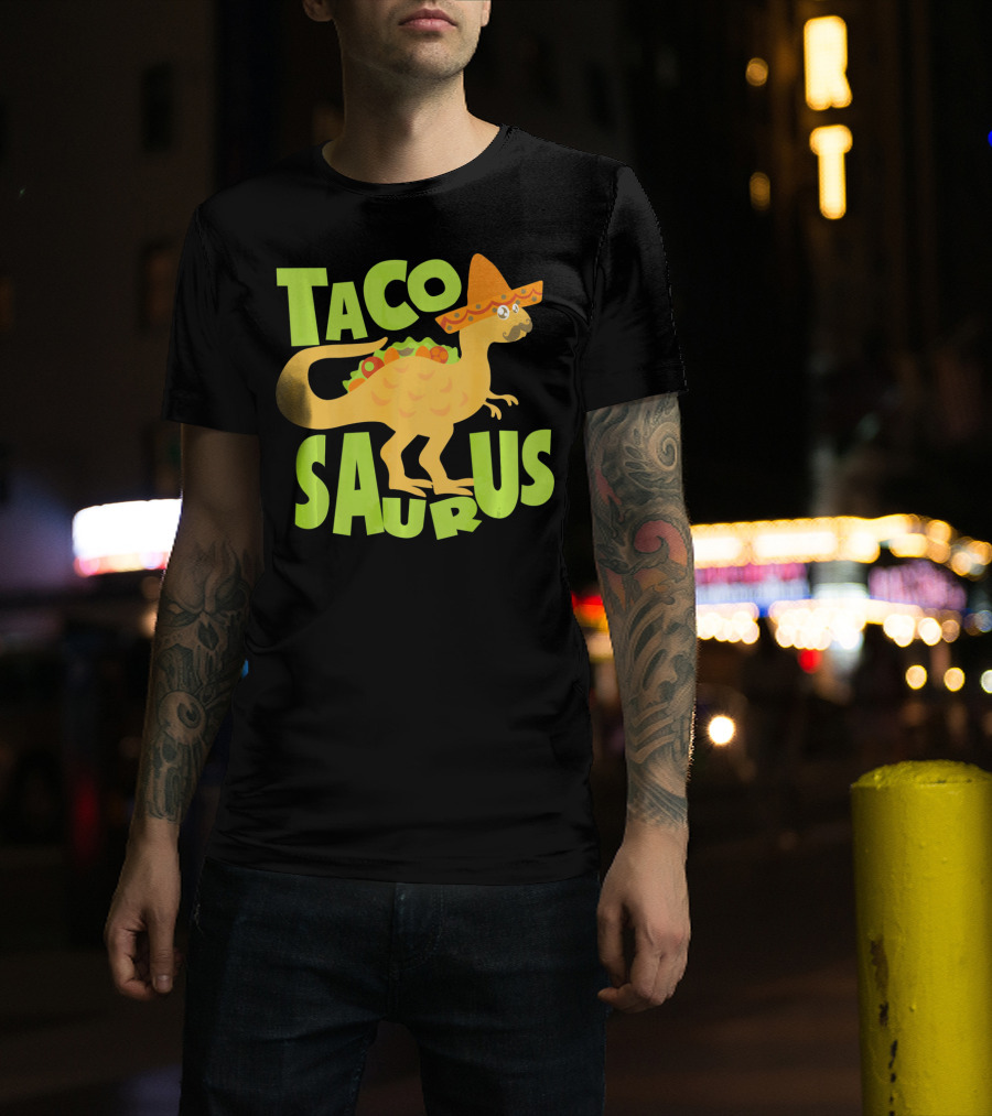 Cinco De Mayo Taco Tacosa Dinosaur Tacosaurus Sombrero T-Shirt