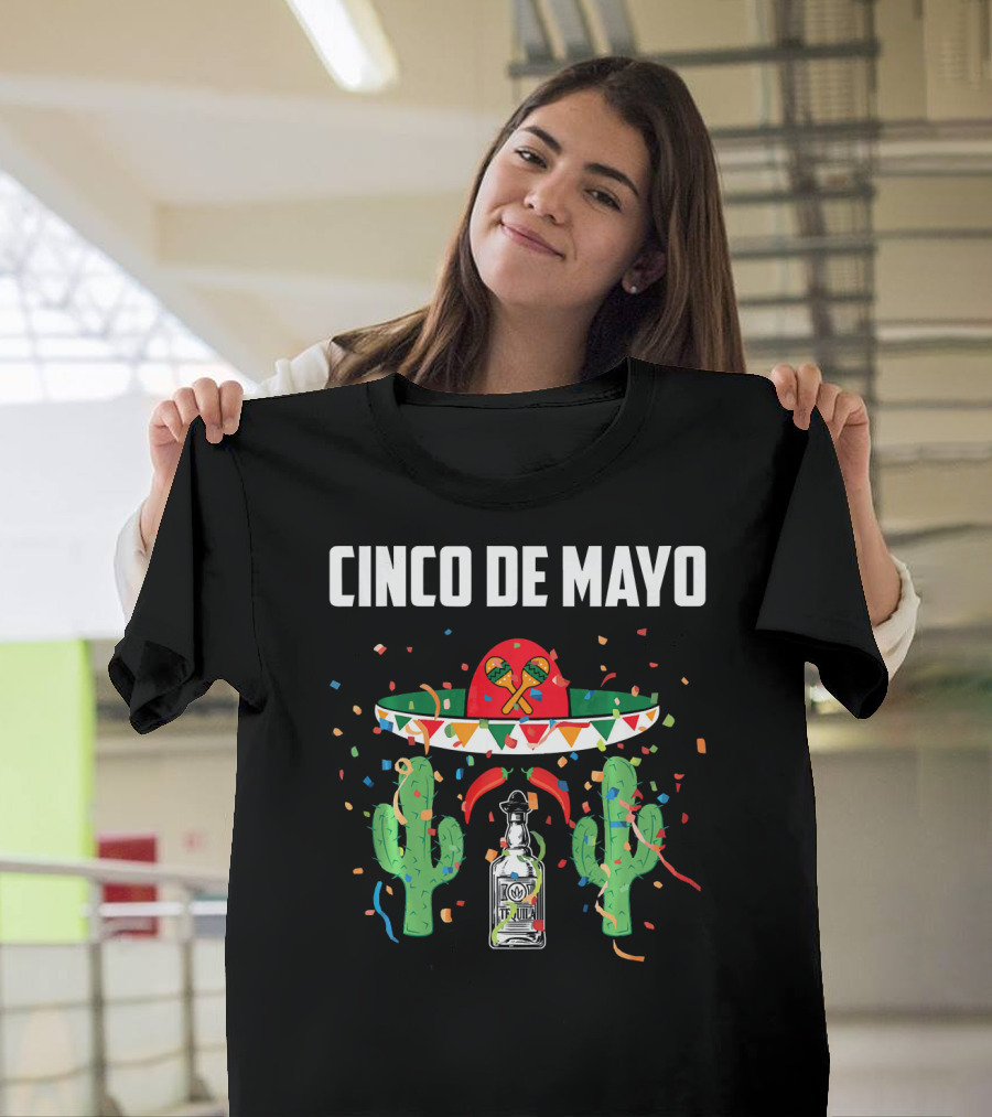 Cinco De Mayo Gringo Drinking Team May Sombrero Cactus Tequila T-Shirt