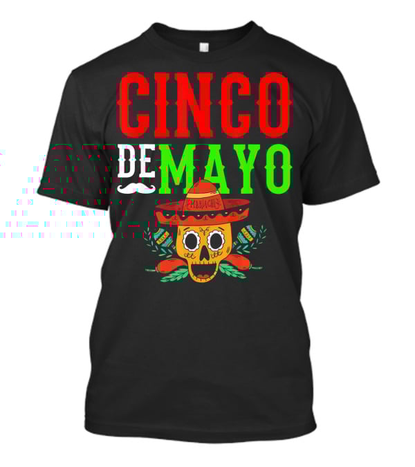Cinco De Mayo Mariachi Skull Funny Mexic T-Shirt