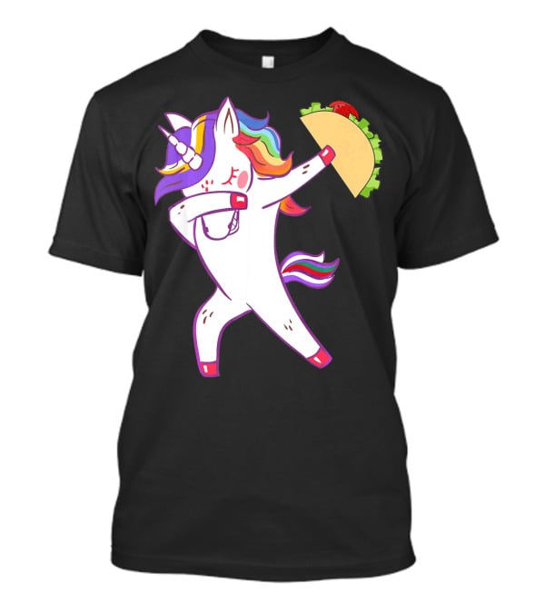 Unicorn Dabbing With Taco Cinco De Mayo T-Shirt