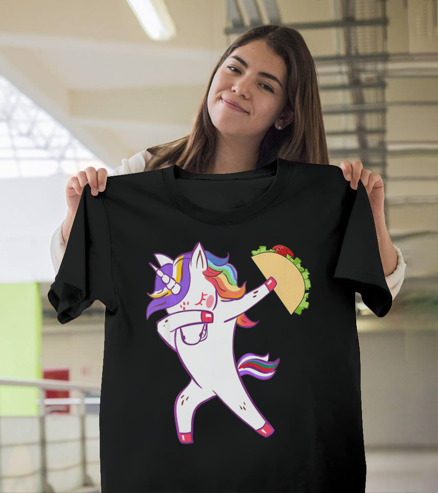 Unicorn Dabbing with Taco Cinco de Mayo T-Shirt