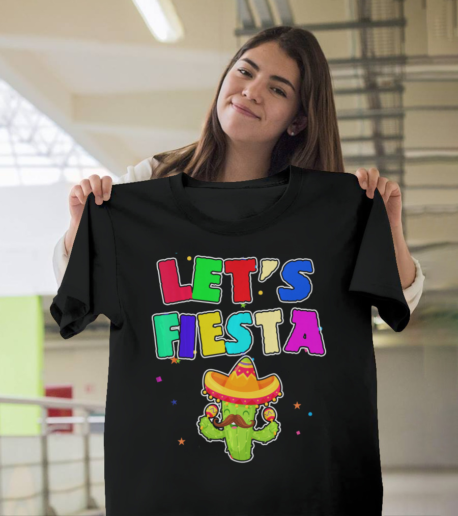 Let's Fiesta Cinco De Mayo Drinko Cactus Sombrero T-Shirt